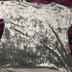 Silver velvet top